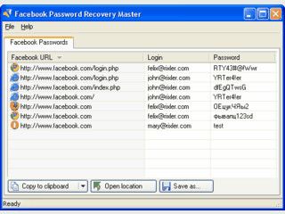 Zeigt von Internetbrowsern gespeicherte Facebook-Passwrter in Klartext.