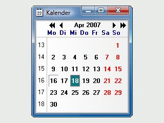 Anzeige des Tages oder der Wochennummer im SysTray inkl. Kalenderfunktion