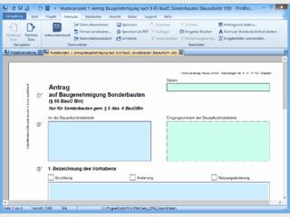 Software zum Ausfllen und Verwalten von Vordrucken im Baubranche