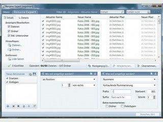 Umbenennen von Dateien und Ordnern mit einer Vielzahl von Einstellmglichkeiten