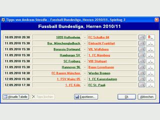 Anwendung zum Tippen von Wettkmpfen und zur Ligaverwaltung fr Windows