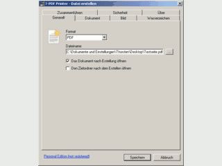 Virtueller Druckertreiber zum Erstellen von PDF Dokumenten aus jeder Anwendung
