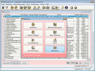 Software zum Erfassen und Kontrollieren von Blutwertmessungen.
