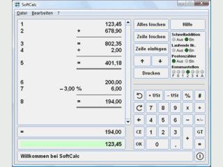 Kaufmnnischer Rechner der einen Tischrechner nachbildet