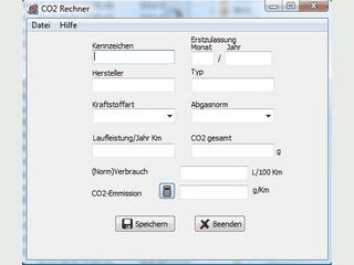 Errechnet den tatschlichen CO2 Ausstoss g/Km eines Fahrzeugs.