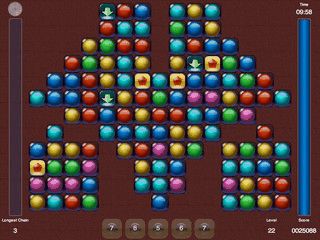 Verbinden Sie die Steine auf dem Spielfeld zu einer mglichst langen Kette.