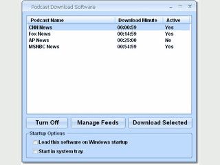 Automatisch im vordefinierten Intervall bis zu 60 Podcasts downloaden.