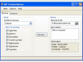 Backup und Synchronization von Outlook Express Daten.