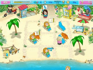 Bedienen Sie die Badegste um Geld zu verdienen.