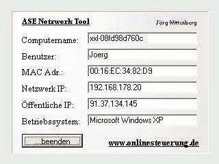 Einfaches Tool, das Ihnen Computername, IP-Adressen usw. anzeigt.