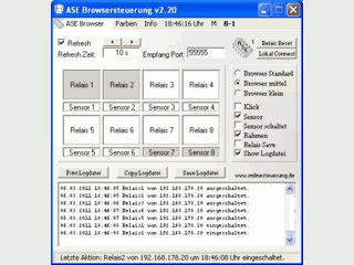 Elektrische Gerte per Web Browser ber Netzwerk oder Internet steuern.