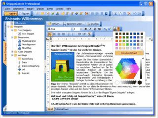 SnippetCenter ist ein flexibler Informations-Manager mit Syntax-Highlighting