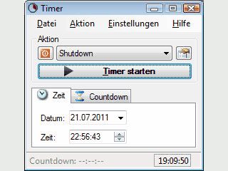 Timer zum Starten von Anwendungen, Beenden und Neustarten von Windows.