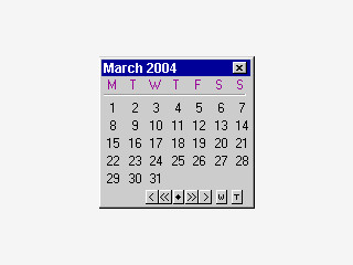 Ein kleiner Kalender, der ber ein SysTray-Icon erreichbar ist