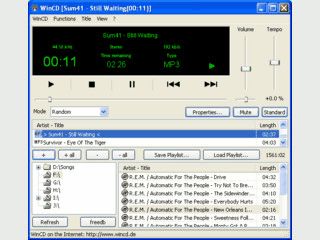 WinCD ist ein Audio-Player mit Temporegelung. Er spielt fast alle Audio Dateien.