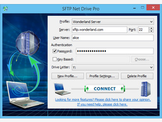 Bindet einen S-FTP Server wie ein Laufwerk in Windows ein.