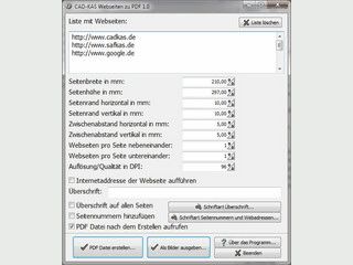 Wandeln Sie eine Reihe von Webseiten per Knopfdruck in eine PDF Datei um.