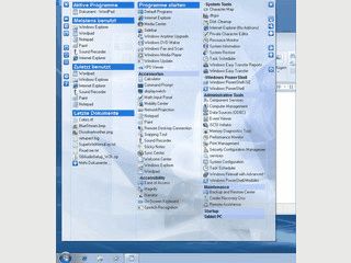Alternatives Windows Startmenü um Programme und Dokumente einfach zu öffnen.