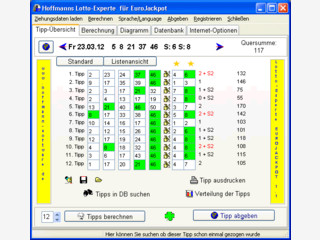 Berechnet optimierte Lottoscheine und Auswertung fr EuroJackpot