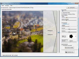 Reproduziert den Tilt-Shift-Effekt bei vorhandenen Bildern.