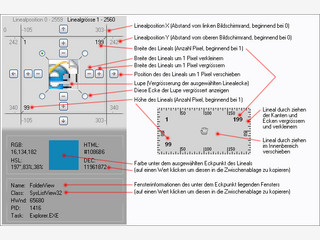 Screen Ruler 2D ist ein Bildschirm-Massstab mit integrierter Farbmessung.