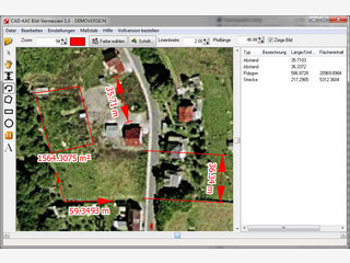Vermessungen an einem Bild oder z.B. einem gescannten Plan vornehmen.