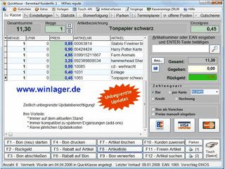 Kassensoftware und Lagerverwaltung