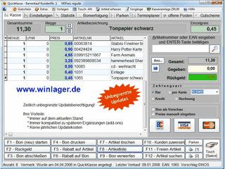 Kassensoftware und Lagerverwaltung