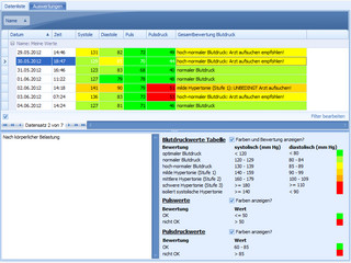 Software die Ihnen dabei hilft Blutdruckwerte zu kontrollieren.