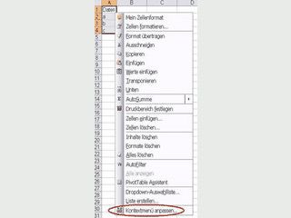 Alle Kontextmenleisten von Excel nach belieben anpassen