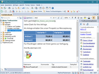 Freeware - fuer privat und gewerblich kostenlose Textbausteinverwaltung