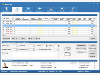 Arbeitszeitverwaltung fr unterschiedliche Arbeitszeitmodelle.