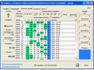 Benutzerfreundliche Gewinnkontrolle fr alle Lotterien, Lottosystemanalyse