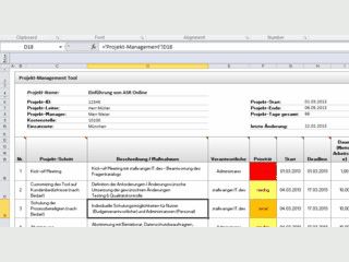 Projektmanagment-Tool fr MS Excel zur Aufgabenverteilung und -Kontrolle