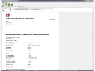 Software fr Vermieter zur Erstellung der Nebenkostenabrechnung.