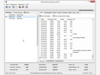 Programm zur Erfassung und Verwaltung fr Ihre Fahrzeugdaten und -kosten