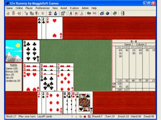 Gin Rummy als online oder offline Spiel.