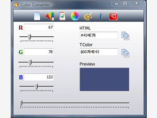 Konvertiert RGB Farbwerte zu HTML und TColor und umgekehrt.