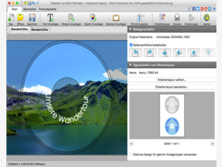 Mit der Disketch Disc-Beschriftungssoftware fr Mac CD-Label drucken.