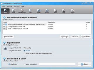 Export von PDF-Inhalten in verschiedene Formate.