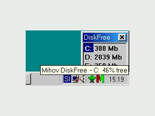 Zeigt den freien Speicherplatz einer whlbaren Festplatte im SysTray.