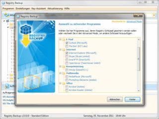 Software zur automatischen Sicherung von Registry-Keys.