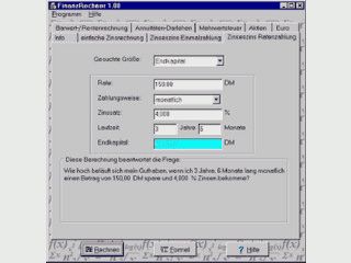 29 finanzmathematische Berechnungen aus 8 Bereichen der Finanzwelt;