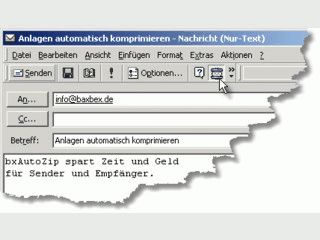 bxAutoZip ist ein Outlook Add-In, das E-Mailanlagen automatisch komprimiert.