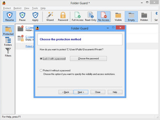 Der FolderGuard belegt Festplatten, Ordner und Dateien mit einem Zugriffsschutz.