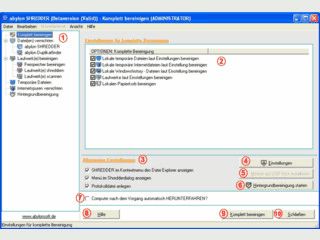 Rckstandsloses Lschen von Daten, freiem Speicher und Internetspuren