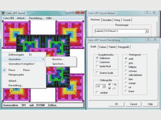 Fortpflanzungsverhalten von Mikroorganismen mit anschlieender Klangausgabe