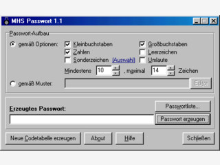 Ein Programm zum Generieren von Pawortlisten oder einzelnen Pawrtern