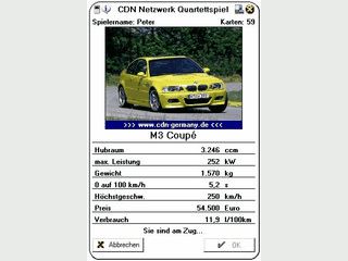 Das gute alte Auto-Quartettspiel.