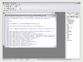 Quellcode-Editor speziell fr die Programmierung von HTML und PHP